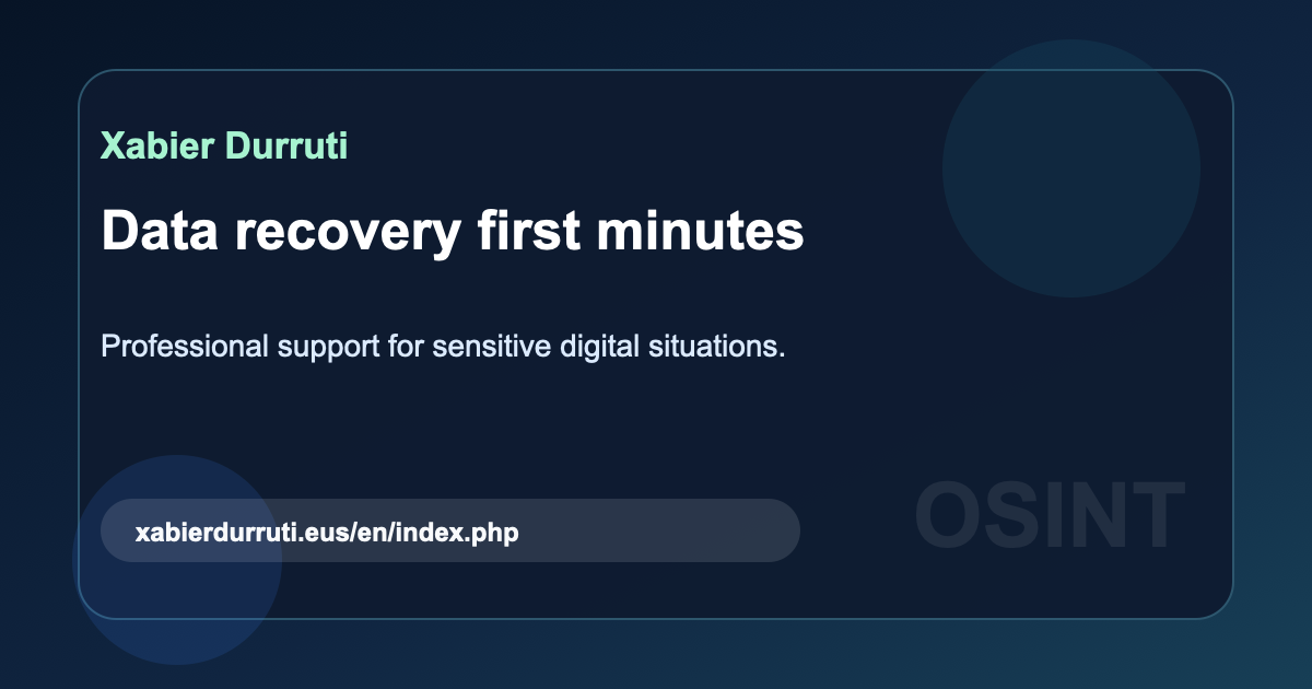When information is lost: what to do in the first minutes