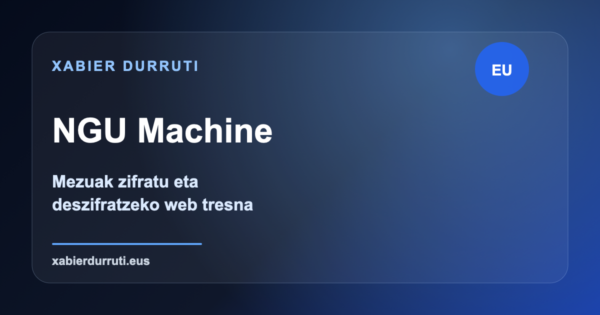 NGU Machine: mezuak zifratu eta deszifratzeko web tresna