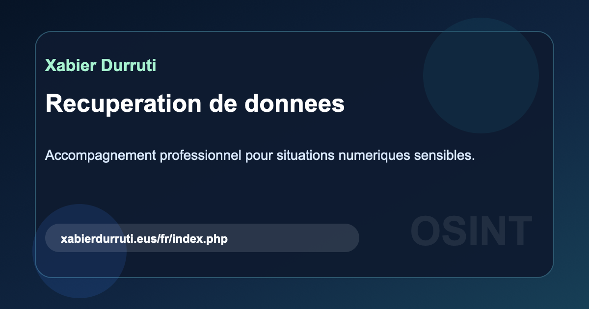 Quand des donnees sont perdues: que faire dans les premieres minutes